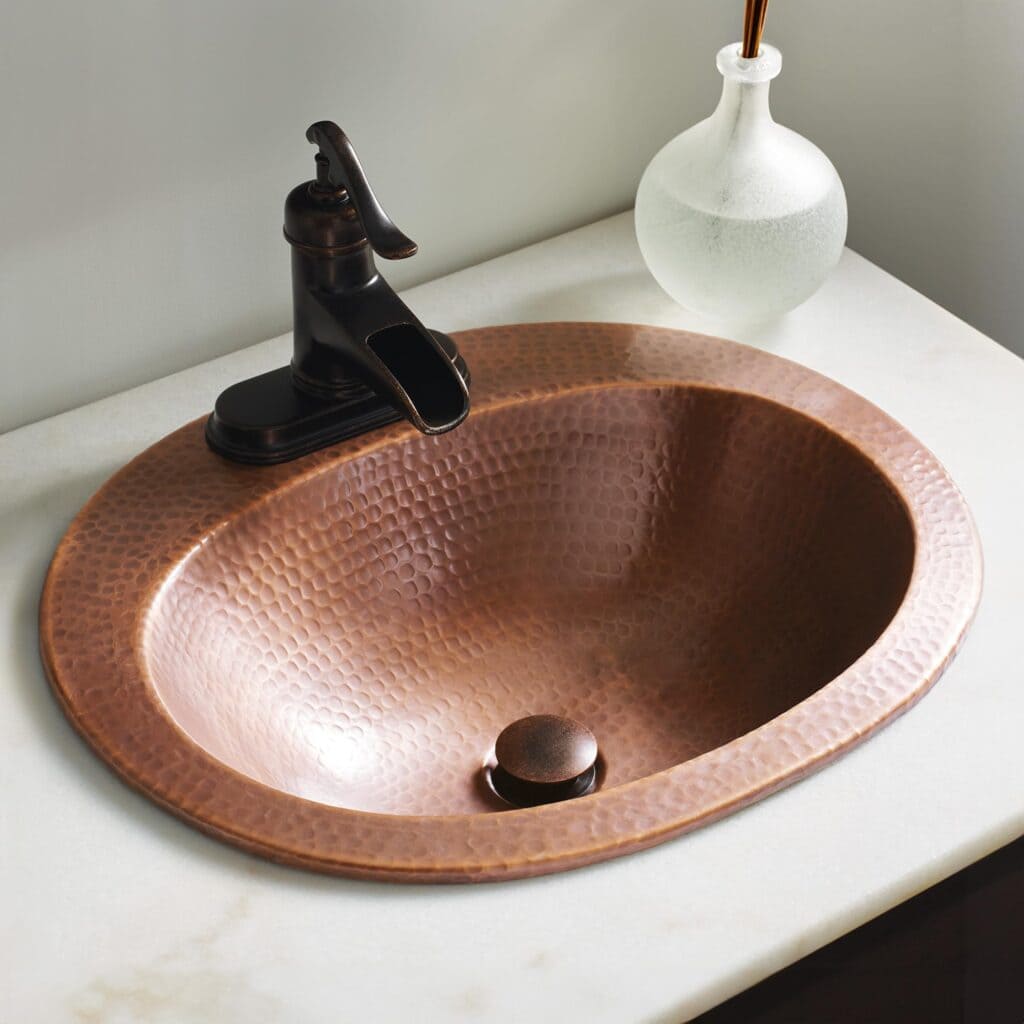 A view of a copper sink