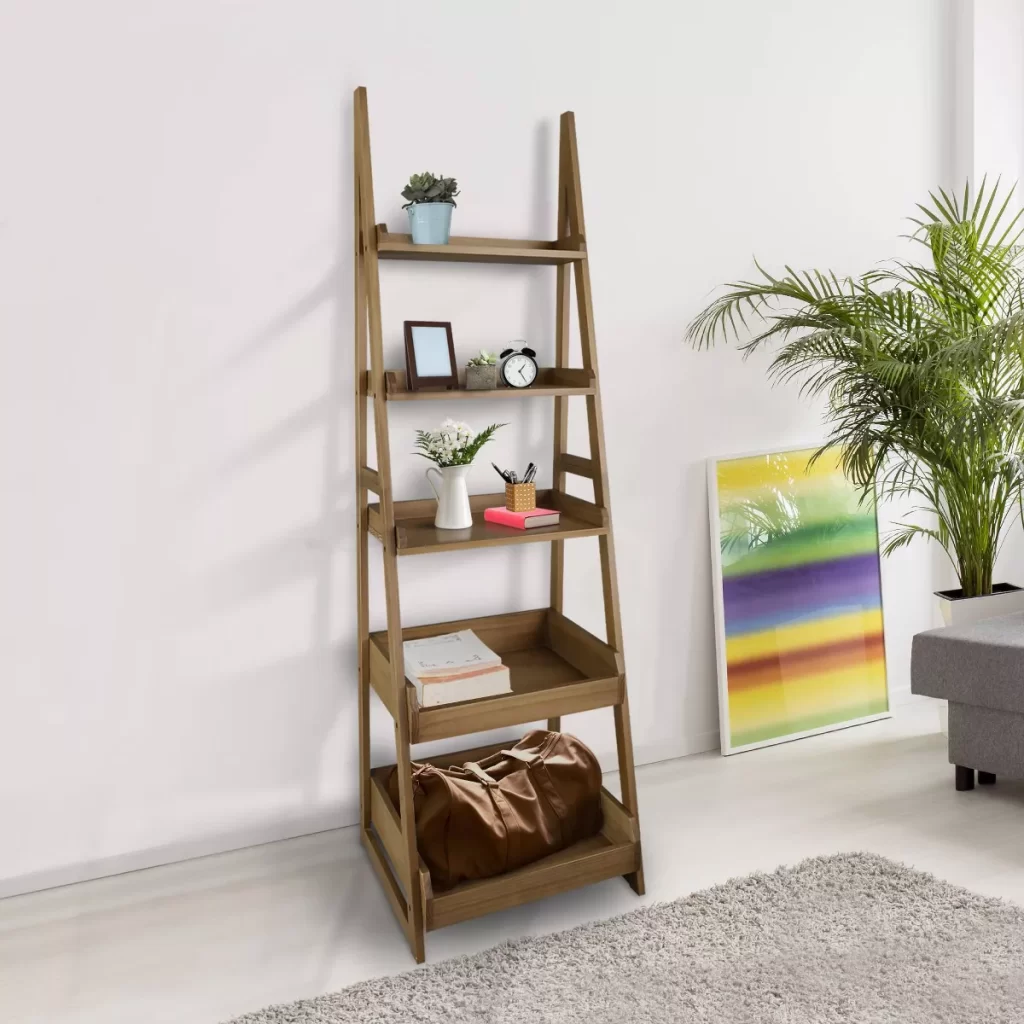 Repurposed Ladder Shelf