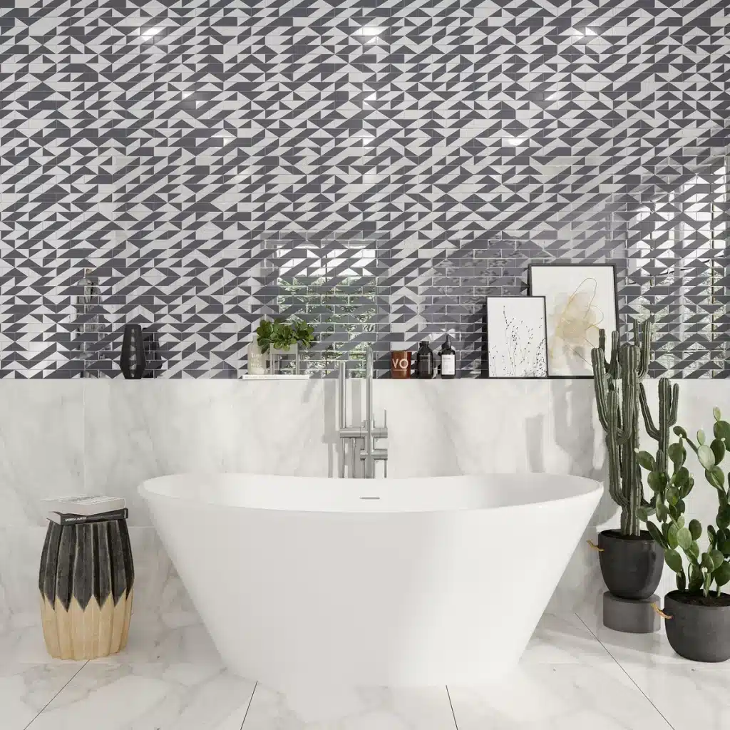 Gray Walls Patterned Tiles