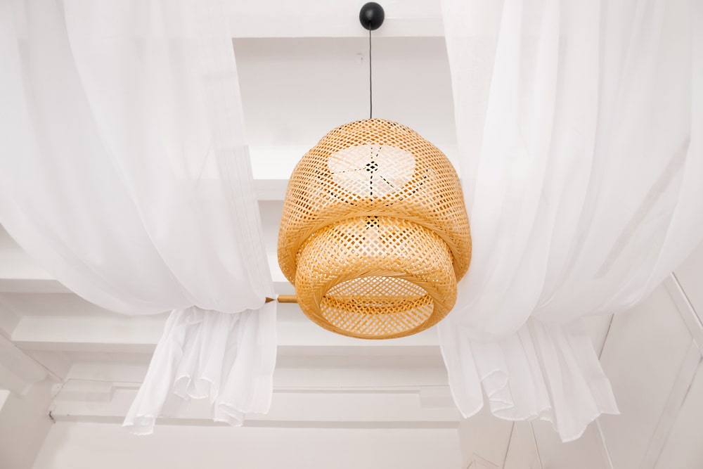 Stylish Wicker Wooden Chandelier In Boho And Bali Style Hangs