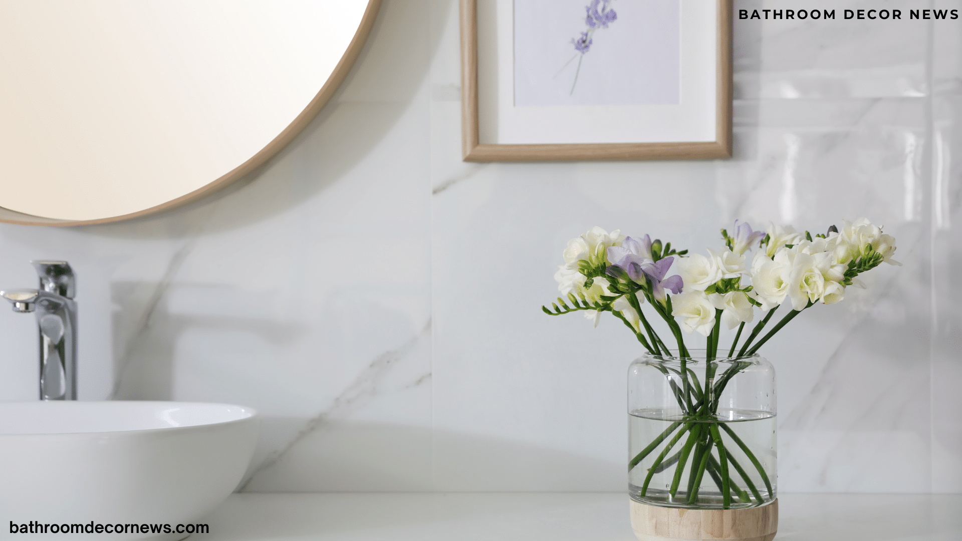 a vase of flowers in the bathroom